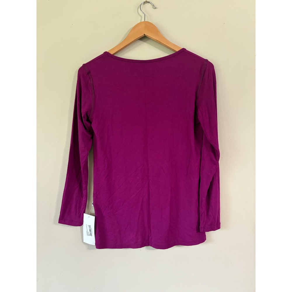 Kickee Pants Womens M Bamboo Solid Long Sleeve Scoop Neck Tee Melody Purple NWT - Picture 3 of 5